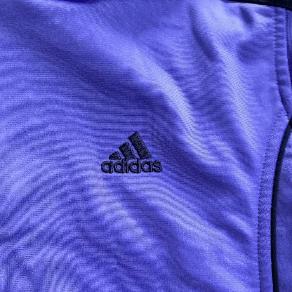 Adidas Track Jacket Womens Large Black Purple 3-Stripes Full Zip Athletic Soccer - Picture 4 of 4